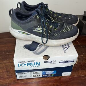 Sketchers Blue Go Run Lite tennis shoes walking mens size 10.5 10 1/2 used worn